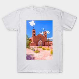 San Miguel Mission Socorro New Mexico Courtyard View by Debra Martz T-Shirt